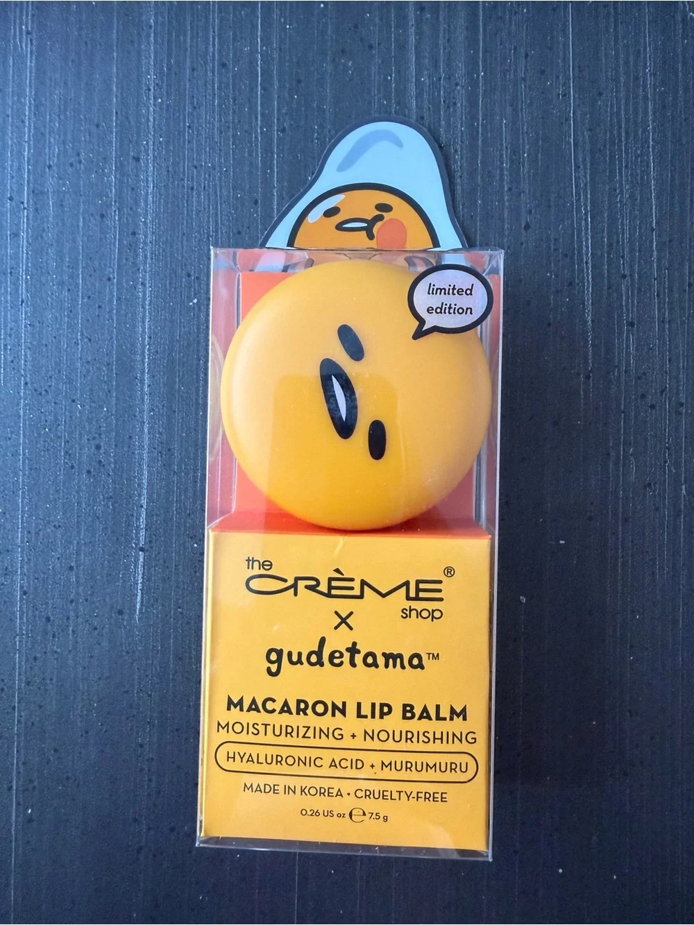 The Crème Shop x Gudetama Yellow Macaron Lip Balm - Moisturizing
